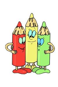School Composition Book Cute Pencil Characters 130 Pages