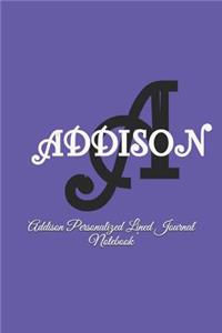 Addison Personalized Lined Journal Notebook