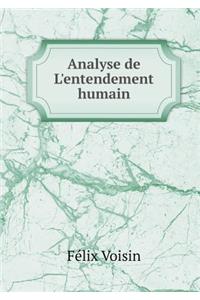 Analyse de l'Entendement Humain