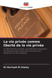 vie privée comme liberté de la vie privée