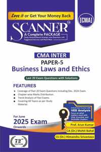 Business Laws and Ethics (Paper 5 | CMA Intermediate | Gr. I) Scanner - Including questions and solutions | Applicable for June 2025 Exam Onwards | Green Edition