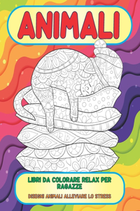Libri da colorare relax per ragazze - Disegni animali alleviare lo stress - Animali