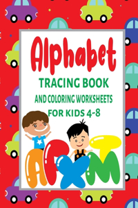 Alphabet Tracing Book And Coloring Worksheets For kids 4-8