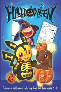 Pokemon halloween coloring book for kids ages 4-8