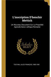 L'inscription D'henchir Mettich