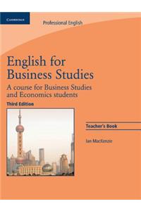 English for Business Studies Teacher's Book