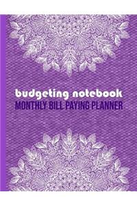 Budgeting Notebook Monthly Bill Paying Planner