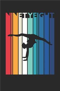 Gymnastics Notebook for 98 Year Old Women and Men - Vintage Gymnastics Journal - 98th Birthday Gift for Gymnast Diary