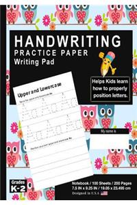 Handwriting Practice Paper Writing Pad
