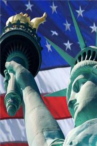 Journal Lady Liberty USA Flag Background Statue of Liberty