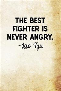 The best fighter is never angry Lao Tzu