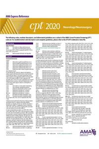 CPT 2020 Express Reference Coding Card: Neurology/Neurosurgery