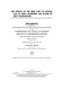 The effects of the high cost of natural gas on small businesses and future energy technologies