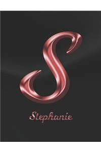 Stephanie: 1 Year Weekly Planner with Note Pages (12 Months) - Black Marble Rose Gold Pink Effect Letter S - 2020 - 2021 - Week Planning - Monthly Appointment 