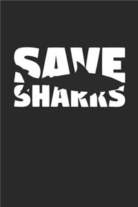 Save Sharks Notebook - Sharks Gift - Vintage Endangered Animal Journal - Extinction Animals Diary for Shark Lovers