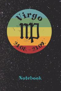 Zodiac Sign Virgo Retro Notebook