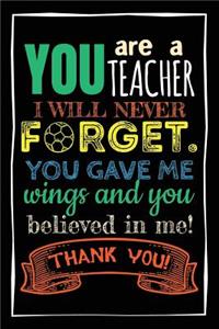 You Are A Teacher I Will Never Forget. You Gave Me Wings And You Believed In Me! Thank You!
