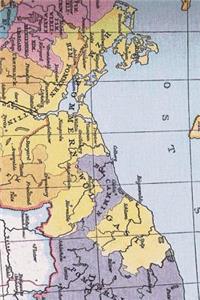 Antique Map of Duchy of Pomerania (yellow) in 1400 Journal
