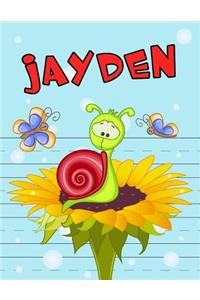 Jayden: Personalized Book with Child's Name, Primary Writing Tablet, 65 Sheets of Practice Paper, 1