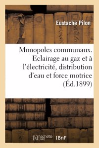 Monopoles Communaux. Eclairage Au Gaz Et À l'Électricité, Distribution d'Eau