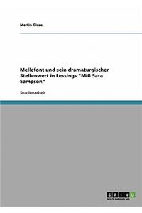 Mellefont Und Sein Dramaturgischer Stellenwert in Lessings 