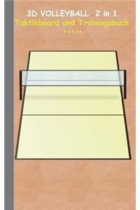 3D Volleyball 2 in 1 Taktikboard und Trainingsbuch