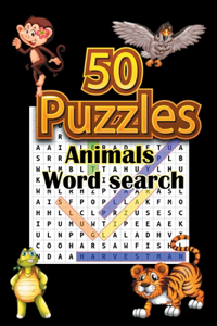 50 Puzzles Animals word search: 50 Puzzles, Word Find Puzzle Book For Kids And Adults,6 x 9, Matte