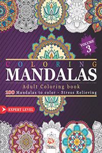 Coloring MANDALAS: Adult coloring book - 100 Mandalas to color - Stress Relieving - Expert Level - Volume 3