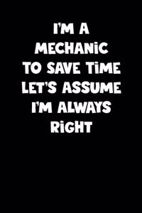 Mechanic Notebook - Mechanic Diary - Mechanic Journal - Funny Gift for Mechanic