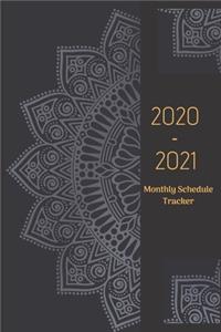 2020 -2021 Monthly Schedule Tracker