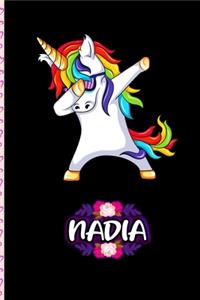 Nadia - Dabbing Unicorn personalized named Notebook