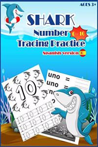 SHARKSNUMBER Tracing Practice (Spanish Version)