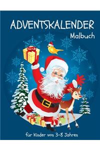Adventskalender Malbuch für Kinder von 3-8 Jahren