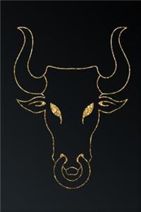 Gold Bull Head Silhouette