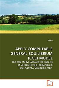 Apply Computable General Equilibrium (Cge) Model