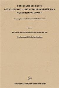 Arbeiten des MPI für Kohlenforschung