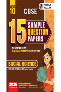 PW CBSE 15 Sample Question Papers Class 10 2025-26 - Social Science For 2026 Board Exam (Paperback, PW)