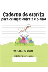 Caderno de escrita para crianças entre 3 e 6 anos