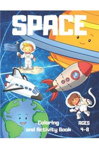 Space Coloring and Activity Book 4-8