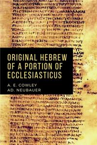 Original Hebrew of a Portion of Ecclesiasticus