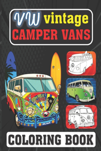 VW Vintage camper vans Coloring Book