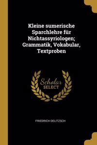 Kleine sumerische Sparchlehre für Nichtassyriologen; Grammatik, Vokabular, Textproben