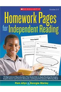 Homework Pages for Independent Reading