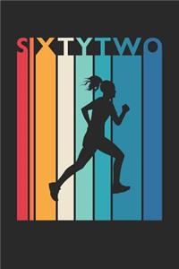 Running Notebook for 62 Year Old Women and Men - Vintage Running Journal - 62nd Birthday Gift for Runner Diary