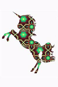 Green And Brown Flower Unicorn: Blood Pressure Logbook