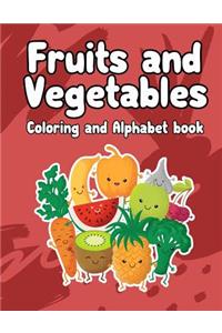 fruits and vegetables coloring and Alphabet book