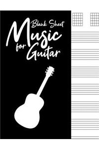 Blank Sheet Music for Guitar: Blank Sheet Music for Guitar: Guitar Tab Notebook, Good Life Quotes, Music Composition Books, Music Manuscript Paper 110 Pages Large Print 8.5 x 11 