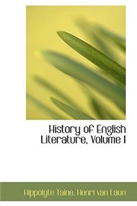 History of English Literature, Volume I