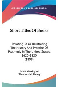 Short Titles Of Books