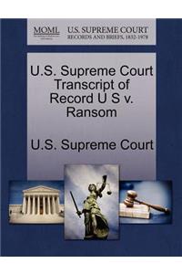 U.S. Supreme Court Transcript of Record U S V. Ransom